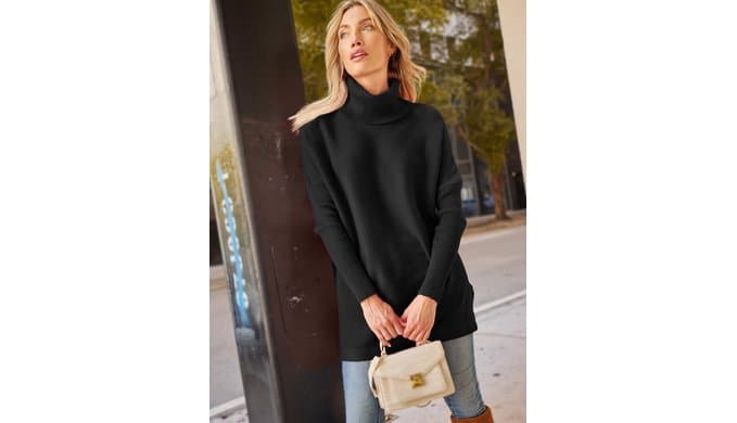 LILLUSORY Womens Turtleneck Oversized Sweaters 2026 Fall Fashion Outfits thumbnail 3