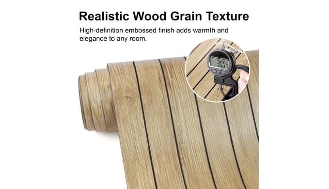Wood Grain 2 x 15.8"W x 236"L Peel and Stick Wall Panels, 3D Soundproof Oak thumbnail 4