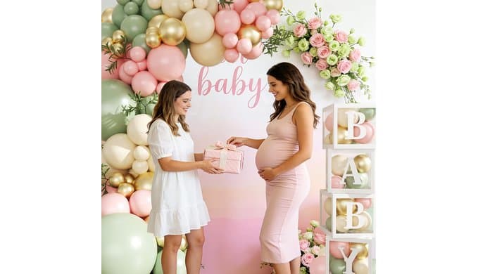 CROSSFINGERS Pink and Green Baby Shower Decorations for Girls thumbnail 4