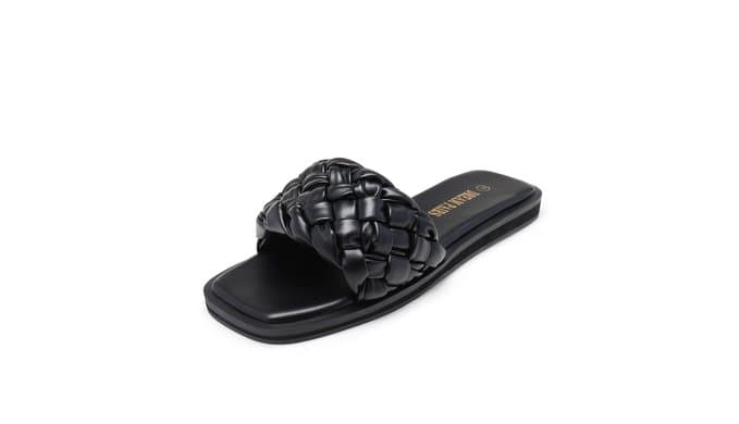 DREAM PAIRS Women's Braided Slides Sandals thumbnail 1
