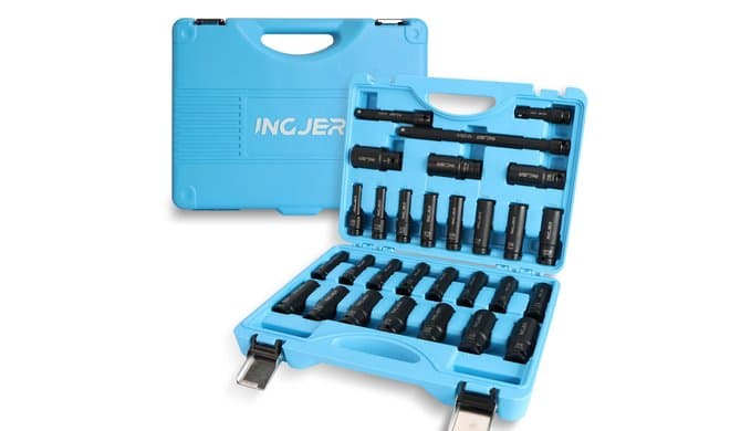 1/2" Impact Socket Set, 29PC Deep impact socket set, CR-MO SAE and Metric thumbnail 1