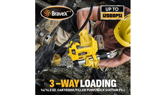 Bravex Cordless Grease Gun Compatible with Makita Battery, 12,000 PSI thumbnail 4