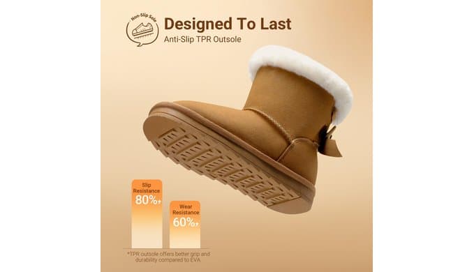 DREAM PAIRS Toddler Girls Winter Ankle Bow Boots thumbnail 5