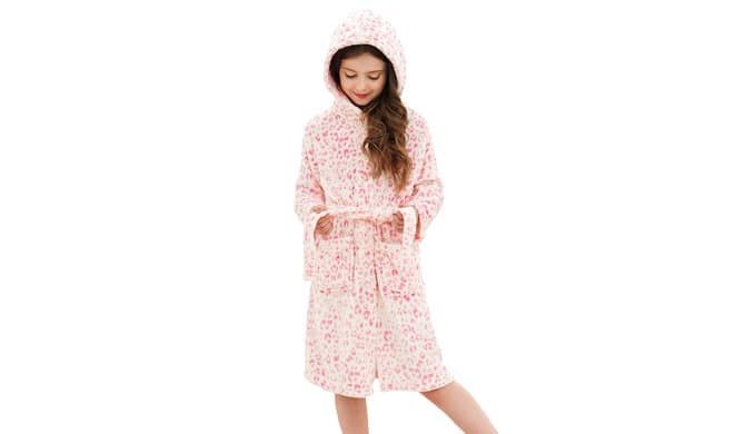 Soft Hooded Rainbow Bathrobe Sleepwear for Girls thumbnail 1