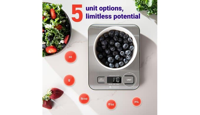 Etekcity Food Kitchen Scale, Digital Grams and Ounces, 11lb thumbnail 4