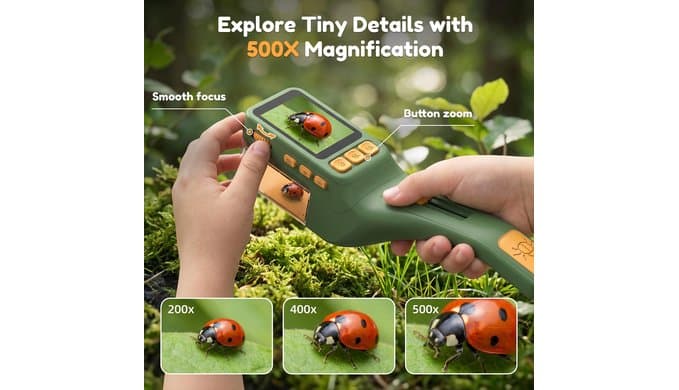 Kids Handheld Microscope Bug Catcher, STEM Educational Exploration Toy thumbnail 4