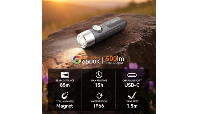 S11-T EDC Rechargeable Mini Keychain Flashlight,Pocket Light with Magnet thumbnail 2