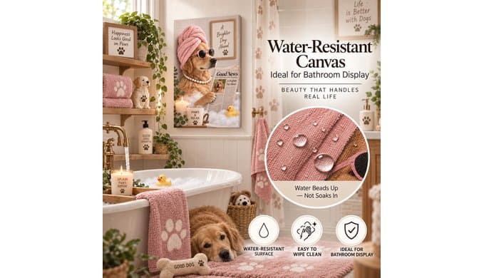 TWING Custom Pet Portrait Canvas, Dog Cat Bathroom Wall Art, 8x10 in thumbnail 5