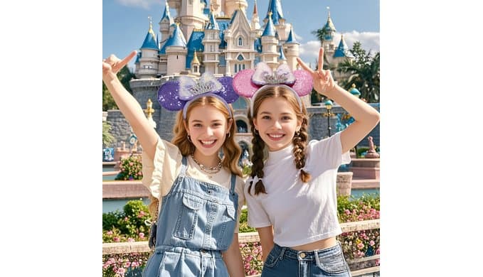 DIY Mouse Ears Headbands, Sequin Mouse Ears for Women Girls Boys, Shiny Bow Headband for Cosplay Costume Party Decorations Hair Accessories thumbnail 5