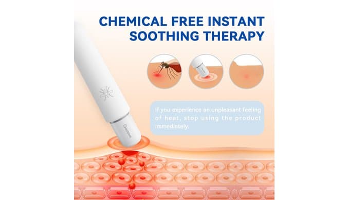 Berrcom Insect Sting and Bite Relief Device, Bug Bite & Mosquito Bite Itch Healer, Plugin to Phone via USB-C or Rechargeable, Chemical-Free Heat Therapy Pen thumbnail 3