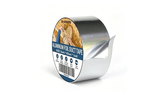 Aluminum Foil Duct Tape(2 inch x 65 Feet, 3.9 mil), Insulation Adhesive Metal High Temperature Heavy Duty Waterproof HVAC Tape, Silver for Ductwork, Dryer Vent, HVAC, Sealing thumbnail 1