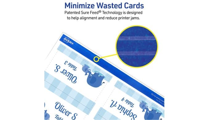 Avery Printable Tent Cards with Sure Feed Technology, 2" x 3.5", White, 160 Blank Place Cards for Laser or Inkjet Printers (5302) thumbnail 5