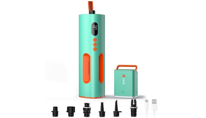 SeaFalcon Paddle Board Pump, 5200mAh Rechargeable High-Pressure Electric Air Pump with Removable Battery, Portable 3-in-1 Air Inflator with Power Bank & Camping Light thumbnail 1