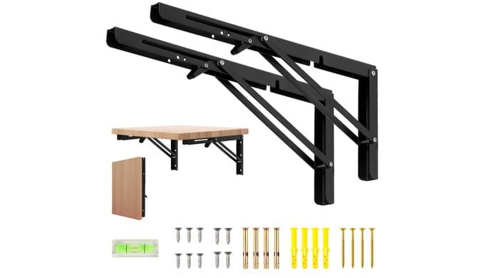 16 Inch Folding Shelf Brackets, 2 Pack Shelf Bracket Wall Mounted thumbnail 1