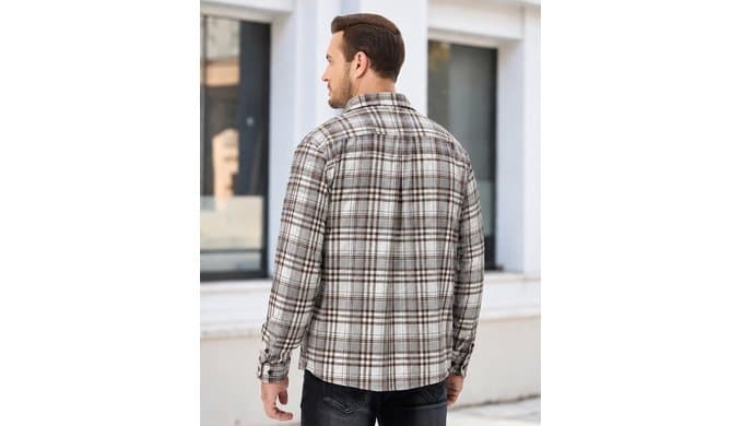 Ntrlv Mens Flannel Long Sleeve Button Down 100% Cotton Plaid Shirt thumbnail 3