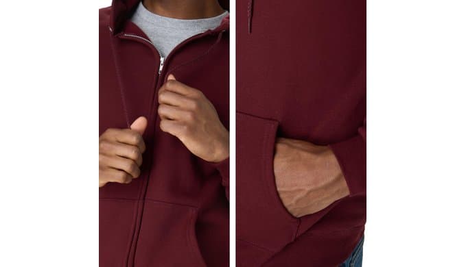 Hanes Men's Zip-up Hoodie, Ecosmart Fleece Full-zip Hoodie for Men, Hooded Sweatshirt thumbnail 5