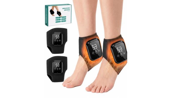 2-Pack Cordless Heated Foot/Ankle Massager, Arch & Heel Comfort, 3 Modes thumbnail 1
