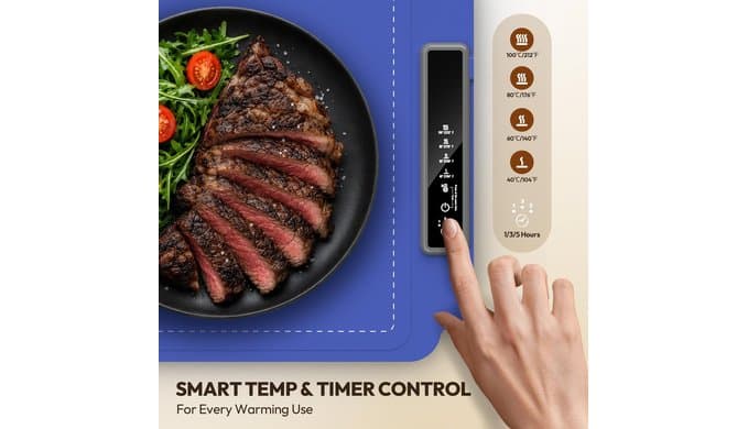 Warming Mat for Food, Electric Warmer Mat with Heat Resistant Pad thumbnail 2