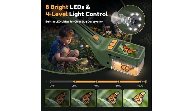 Kids Handheld Microscope Bug Catcher, STEM Educational Exploration Toy thumbnail 5