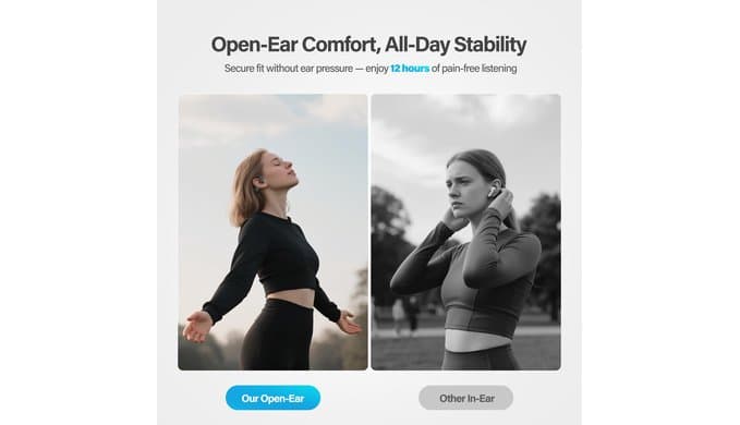 New Bone Conduction Headphones, Open Ear Sports Headphones, 12H Playtime thumbnail 5