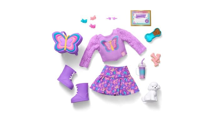 American Girl, AG Sisters Francie Doll, with Brown Eyes, Long Dark-Brown Hair with Purple Highlights, 14.5", Ages 4+ (Amazon Exclusive) thumbnail 3