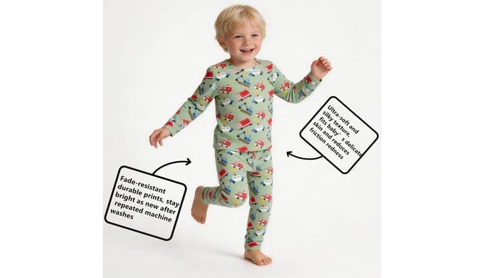 Viscose From Bamboo Pajamas Kids PJs for Boys&Girls Toddler Long Sleeve 2-Piece Sleepwear Size 12 Months to 7 Years thumbnail 4