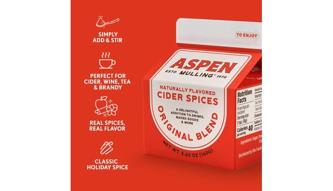 Aspen Mulling Cider Spices Original Blend. Cinnamon, Nutmeg, & Clove. Holiday Mulling Spice Mix for Spiced Cider, Mulled Red Wine, & Festive Winter Beverage Mix. 5.65 oz. (Pack of 4) thumbnail 4