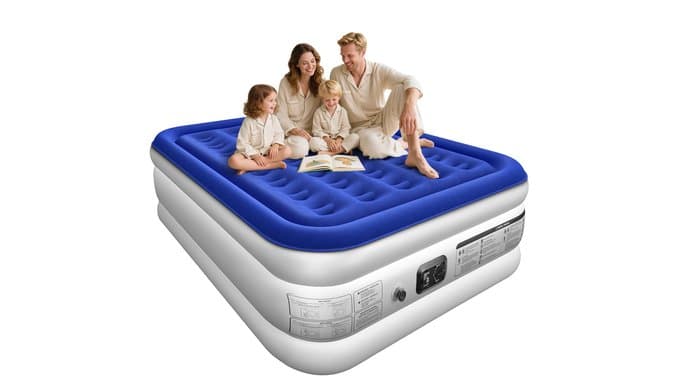 Queen Air Mattress with Built in Pump 18"Raised Inflatable Mattress Queen Airbed Blow Up Mattress Luxurious Comfort for Home and Guests 80"*60"*18"Air Bed 3 Mins Fast Inflate/Deflate 660lbs Max thumbnail 1