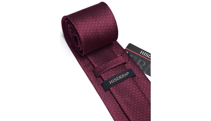 HISDERN Plaid Checkered Tie Handkerchief Woven Classic Formal Men's Necktie & Pocket Square Set thumbnail 3