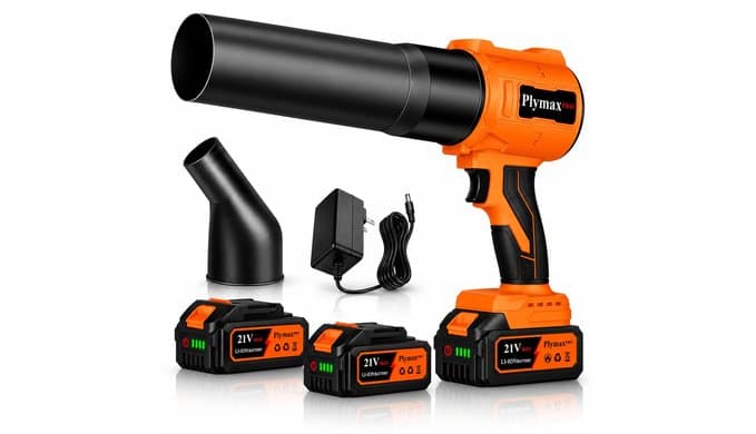 Cordless Leaf Blower, 800,000 RPM Electric Handheld Blower, Leaf Blower Cordless with 2×4.0Ah Batteries & Charger,Snow Blowers with 2-Nozzles for Patio,Lawn Care,Dust,Snow & Car Drying, Orange thumbnail 1