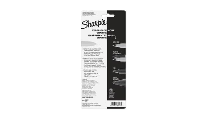 Sharpie Retractable Permanent Markers, Ultra Fine Point, Black, 3 Count thumbnail 5