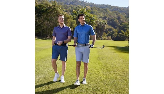 Golf Shirts for Men Dry Fit Short Sleeve Print Performance Moisture Wicking Polo Shirt thumbnail 3
