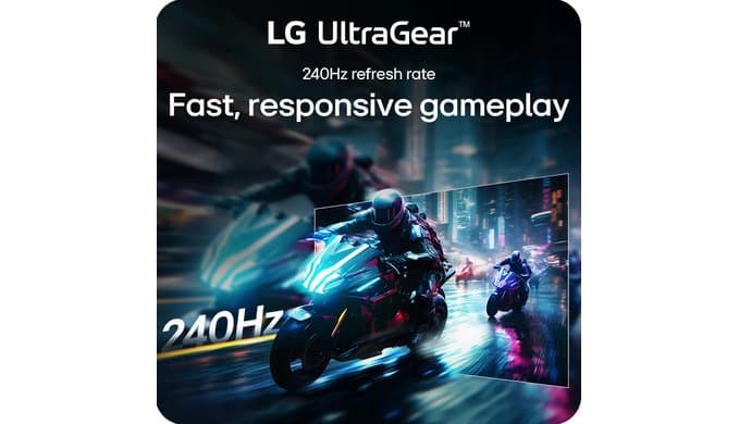 LG 27GR83Q-B 27-inch Ultragear QHD (2560x1440) IPS Gaming Monitor, 240Hz, 1ms, DisplayHDR 400, G-Sync AMD FreeSync Premium, HDMI 2.1 DisplayPort, 4-Pole HP Out DTS GP:X, Tilt/Height/Pivot Stand, Black thumbnail 3