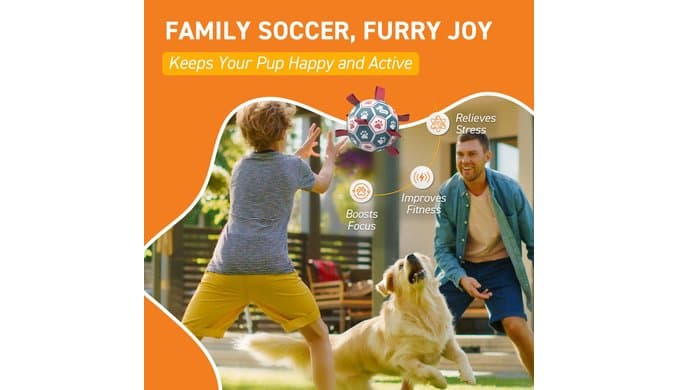 QDAN Dog Balls, 6 Inch Dog Soccer Ball with Straps, Herding Balls for Dogs thumbnail 4
