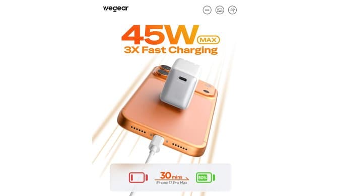 Nano Phone Charger, 2-Pack 45W GaN USB C Charger Block thumbnail 2