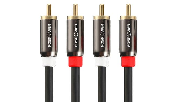 FosPower (2 Pack 2 RCA M/M Stereo Audio Cable [24K Gold Plated | Copper Core] 2RCA Male to 2RCA Male [Left/Right] Premium Sound Quality Plug - 3FT thumbnail 5