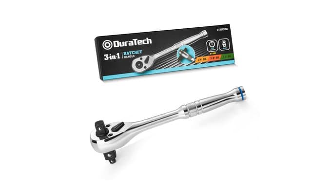 DURATECH 3-IN-1 Ratchet Handle, 1/4 ", 3/8 ", 1/2" Drive Ratchet Wrench thumbnail 1