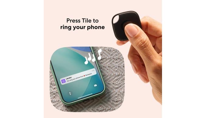 Life360 Tile - Bluetooth Tracker, Keys Finder and Item Locator for Keys, Bags and More. Phone Finder. Both iOS and Android Compatible. 1-Pack (Black) thumbnail 4
