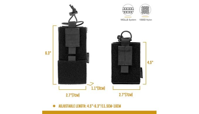 ONETIGRIS MOLLE Radio Pouch Holster fits Baofeng UV-5R BF-F8HP 500D Nylon thumbnail 2