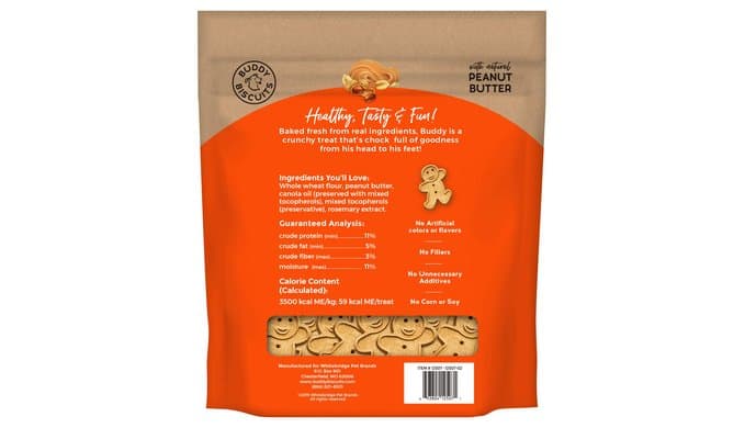 Buddy Biscuits Crunchy Dog Treats, Peanut Butter, 3.5 lbs. Bag thumbnail 2