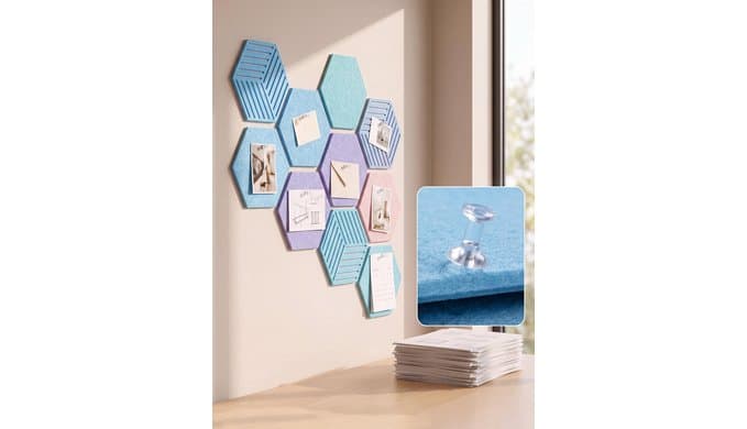 Hexagon Cork Board Tiles for Office Walls Decor 10 Pack 11.81" X 10.24" thumbnail 2