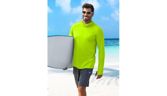 PINSPARK UPF 50+ Sun Hoodie Long Sleeve Fishing Shirts for Men with Mask thumbnail 3