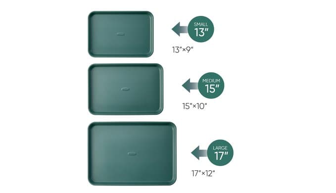 CAROTE 3-Piece Baking Sheet, Nonstick Cookie Sheets, Olive Green thumbnail 3