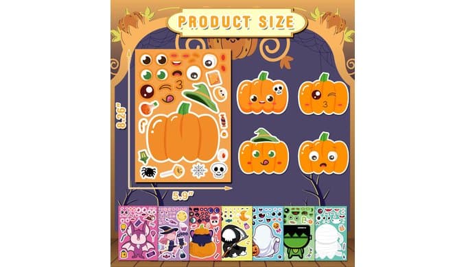 Halloween Party Favors,Halloween Stickers,DIY Crafts Stickers for Kids thumbnail 3