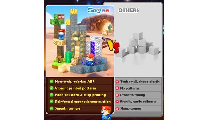 150 PCS Magnetic Blocks: Magnet Building Toys for Kids Ages 4-8, STEM Sensory Building Cubes for Toddlers, Build Mine Magnet World Set for 3-12 Boy Girl Years Old Birthday thumbnail 4