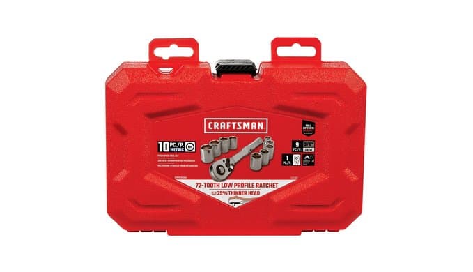 CRAFTSMAN Mechanics Tool Set, Metric, 3/8 Inch Drive, 10 Piece (CMMT34564) thumbnail 5
