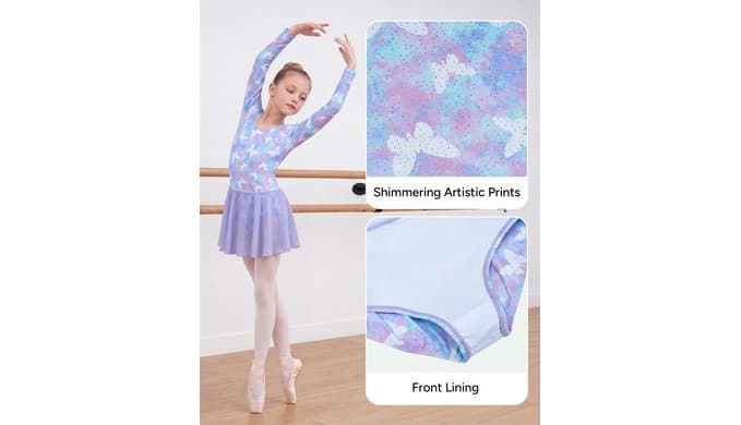 Stelle Long Sleeve Ballet Leotards for Girls Toddler Ballerina Dance Dress thumbnail 5