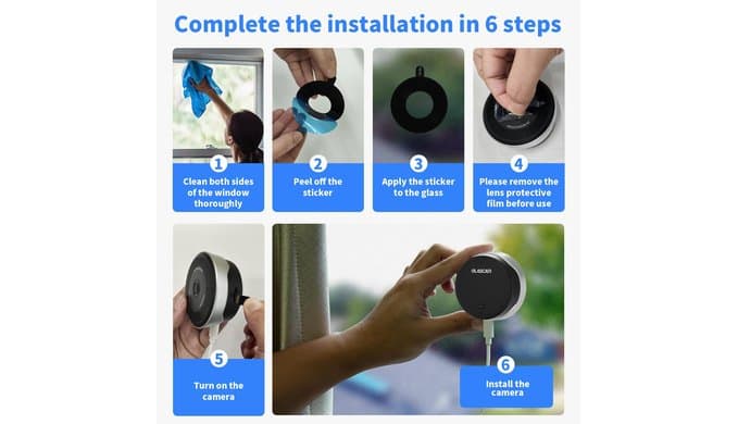 3MP 2K Window Camera, Indoor Security Camera UltraColor Night Vision, WiFi 6 Dual Band 2.4GHz/5GHz, AI Human Detection, 105° Wide View, 24/7 Recording, Glass Mount No Drill with First Month Cloud thumbnail 4