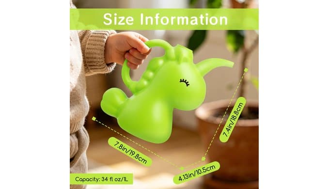 XXXFLOWER Small Watering Can for Indoor Plants 1/4 Gallon 1L Green thumbnail 3