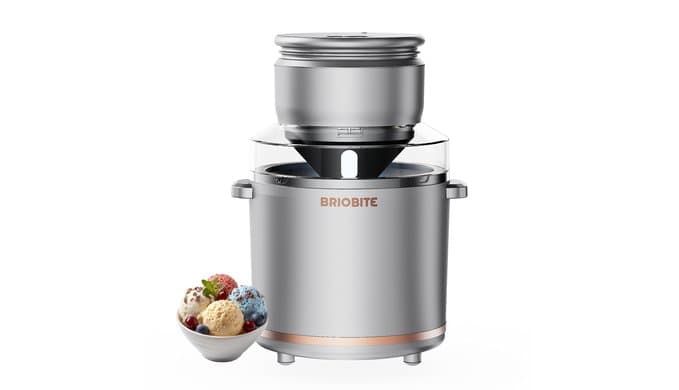 BRIOBITE 1.1 Quart Ice Cream Maker Machine,Silver thumbnail 1